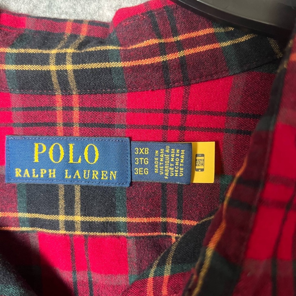 Polo Ralph Lauren Men Size 3XB Plaid Long Sleeve NWT tartan-check shirt - Picture 4 of 6